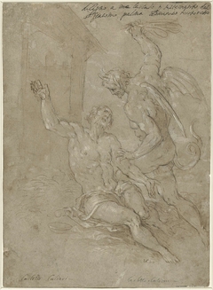 Job bestraft door de duivel by Jacopo Palma il Giovane