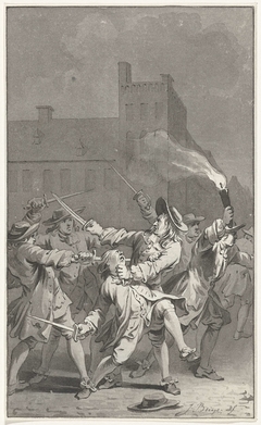 Johan de Witt aangevallen en zwaar gewond, 1672 by Jacobus Buys
