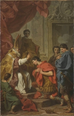 Kaiser Theodosius vor dem hl. Ambrosius by Pierre Subleyras