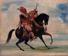 Kee-o-kúk, The Watchful Fox, Chief of the Tribe, on Horseback by George Catlin
