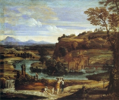 Landscape with a Child Overturning Wine by Domenichino