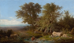 Landscape with a River and Group of Trees by Károly Markó the Younger