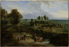 Landscape with Pastures and Clusters of Trees by Lucas van Uden