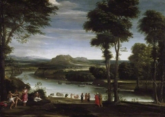 Landscape with Saint John Baptising by Domenichino