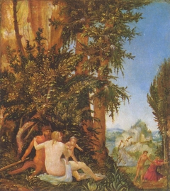 Landscape with Satyr Family by Albrecht Altdorfer