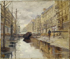 Le boulevard Haussmann pendant les inondations de 1910 by Alexandre Bloch
