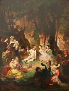 Le goûter champêtre, souvenir des Pyrénées by Auguste-Barthélemy Glaize