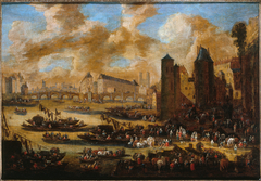 Le Pont-Neuf, la Cité, la Tour et la Porte de Nesle, vers 1650 by Pieter Casteels III