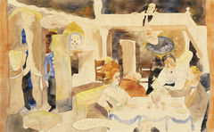 Lulu and Alva Schön at Lunch by Charles Demuth