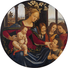 Madonna and Christ Child with Infant Saint John the Baptist and Three Angels by Domenico Ghirlandaio