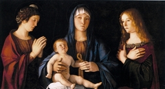 Madonna col Bambino tra le sante Caterina e Maria Maddalena by Giovanni Bellini