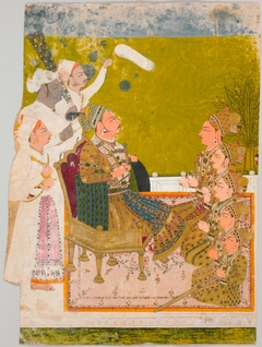 Maharaja Ajit Singh of Marwar and Sons during the Festival of Diwali by anonymous painter
