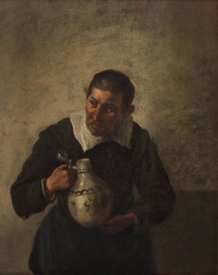 Man with a Beer Flagon by Hollandse school