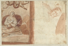 Maria Magdalena en hoofd van een man by Unknown Artist