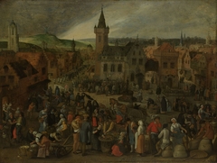Market Day in a Flemish Town by Sebastiaan Vrancx