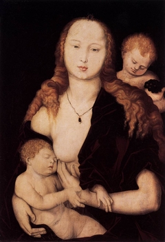 Mary with the Christ-child and an angel by Hans Baldung Grien