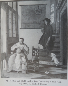 Mother and Child with a Boy descending a Stair by Pieter de Hooch