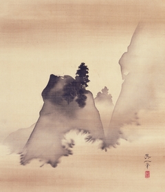 Mountains [center from the triptych Three Evening Scenes] by Suzuki Kiitsu