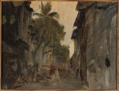 Mumbai – street, bamboo palms. From the journey to India by Jan Ciągliński