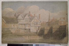 Old Houses and Wye Bridge, Hereford by David Cox Jr
