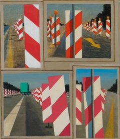 Panel of Studies for Autobahn in the Black Forest by Jeffrey Smart