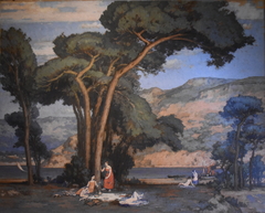 Paysage animé de Provence by Pierre Magnan-Bernard