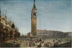 Piazza San Marco, Venice, with Saint Mark's Basilica, the Campanile and the Procuratie Nuove by Michele Marieschi