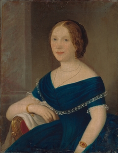 Portrait of a Lady in Blue by Slovenský maliar z 19 storočia