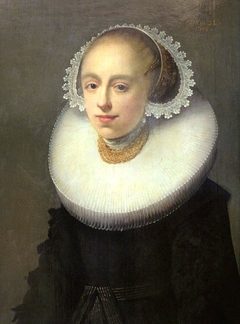 Portrait of a woman in millstone collar by Pieter Dubordieu
