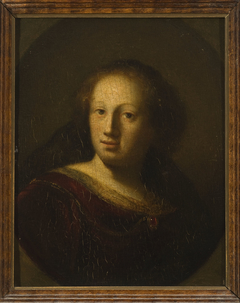 Portrait of a woman with a ruby pendant