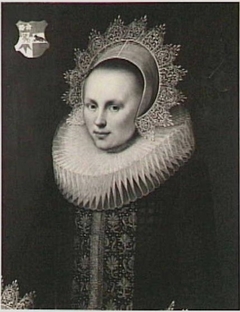 Portrait of Carolina van Beveren (1598-1625), wife of Adriaan van Blyenburg by Jan van Ravesteyn