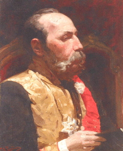 Portrait of member of State Council and senator Fyodor Gustavovich Turner. by Ilya Repin