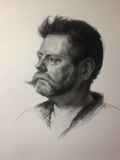 portrait study in charcoal