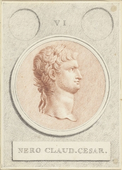 Portretmedaillon van Nero, Romeins keizer by Jan Caspar Philips