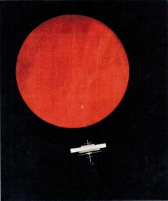 Red Circle on a Black Surface by Ilya Chashnik