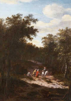 Rustics on a Road in Woodland by Anonymous