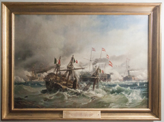 Sea battle at Lissa by Carl Frederik Sørensen