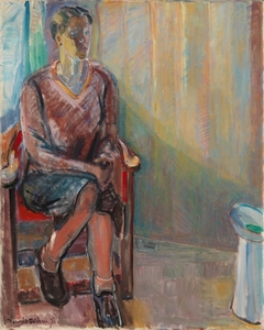 Seated Woman in an Interior by Thorvald Erichsen