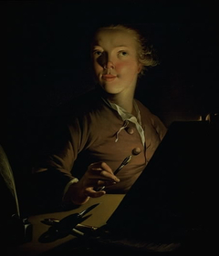 Self-portrait by Candlelight by Jens Juel