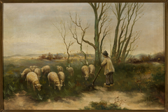 Shepherd and sheep