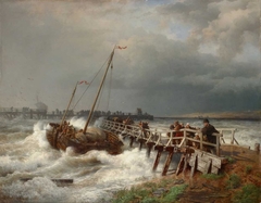 shipwreck at the old Jetty by Andreas Achenbach