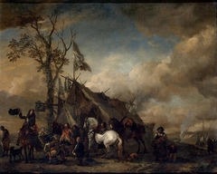 Soldiers and Horsemen at a Sutler's Booth by Philips Wouwerman