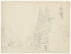 Stadhuis en kerk te Naarden by Cornelis Springer