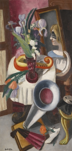 Still Life with Grammophone and Irises by Max Beckmann