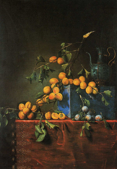 Still Life with Plums and Apricots by Pierre Dupuis