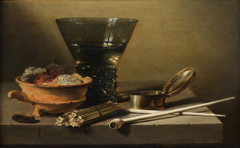 Still Life with Smoking Implements and Berkemeyer, 1638 by Pieter Claesz
