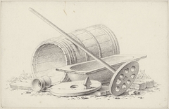 Stilleven met een boterton en kuip by Pieter de Goeje