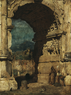 Studie zu dem Gemälde Der Titusbogen in Rom by Franz von Lenbach