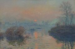 Sunset on the Seine at Lavacourt, in winter