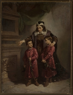 Teofila Sobieska with her sons at the grave of Żółkiewski by Walery Eljasz Radzikowski